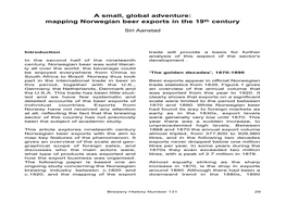 Mapping Norwegian Beer Exports in the 19Th Century Siri Aanstad