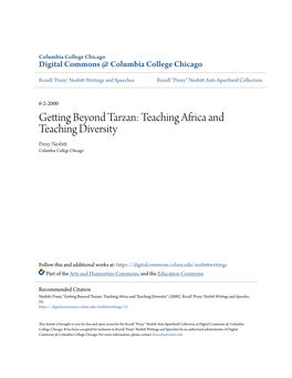 Teaching Africa and Teaching Diversity Prexy Nesbitt Columbia College Chicago