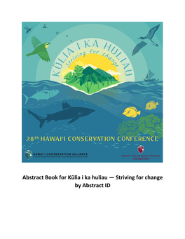 Abstract Book for Kūlia I Ka Huliau — Striving for Change by Abstract ID 3