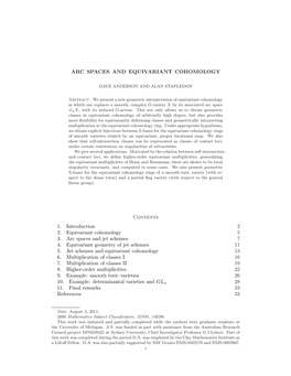 ARC SPACES and EQUIVARIANT COHOMOLOGY Contents 1