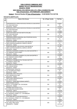 Complete List of Venues of West Bengal Civil