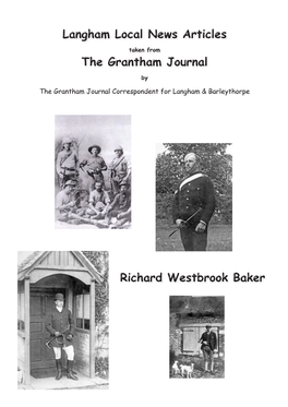 Richard Westbrook (Dick) Baker's Scrapbook Provides Further