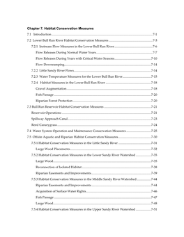 Habitat Conservation Measures 7.1 Introduction