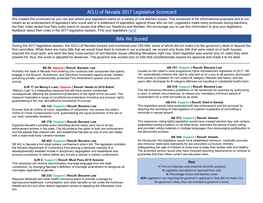 The ACLU of Nevada's 2017 Legislative Scorecard