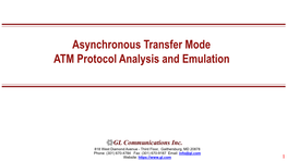 Asynchronous Transfer Mode ATM Protocol Analysis and Emulation