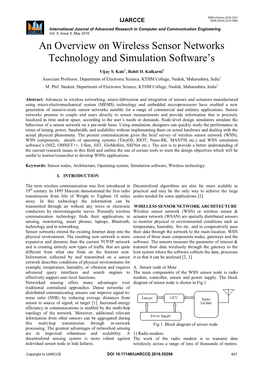 Wireless Sensor Networks Technology and Simulation Software’S