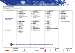 MILAN FASHION WEEK 19-23 Giugno 2015 / 19Th-23Rd June 2015