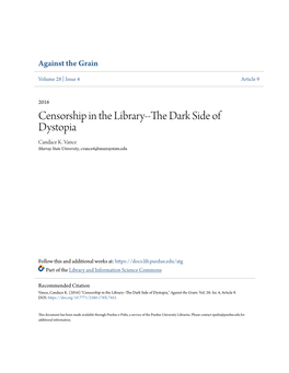 Censorship in the Library--The Dark Side of Dystopia