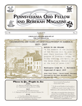 Pennsylvania Odd Fellow and Rebekah Magazine