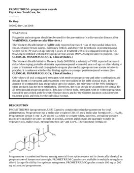 PROMETRIUM - Progesterone Capsule Physicians Total Care, Inc