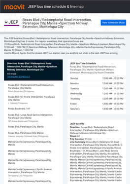 JEEP Bus Time Schedule & Line Route