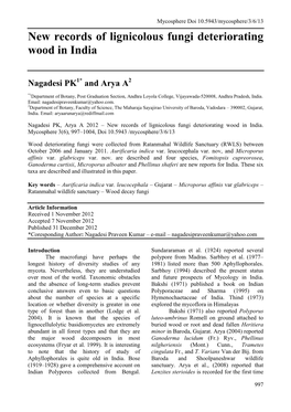 New Records of Lignicolous Fungi Deteriorating Wood in India