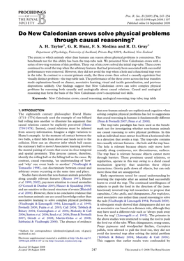 Do New Caledonian Crows Solve Physical Problems Through Causal Reasoning? A