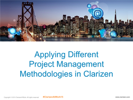 Applying Different Project Management Methodologies in Clarizen