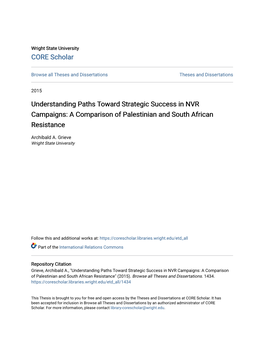A Comparison of Palestinian and South African Resistance