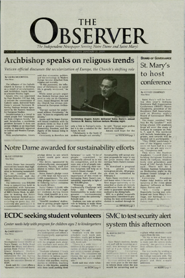 ^ V the Archbishop Speaks on Religous Trends