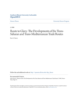 Route to Glory: the Developments of the Trans-Saharan and Trans