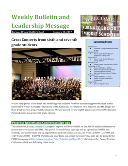 Weekly Bulletin and Leadership Message