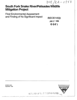 Idaho Department of Fish and Game Drafted the Plan, Which Was Completed in May 1993