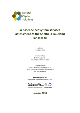 A Baseline Ecosystem Services Assessment of the Sheffield Lakeland Landscape