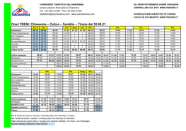 Orari TRENI: Chiavenna – Colico – Sondrio – Tirano Dal 30.08.21