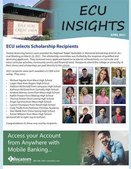 ECU Selects Scholarship Recipients