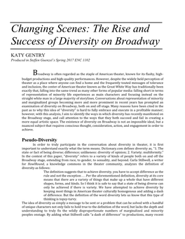 The Rise and Success of Diversity on Broadway