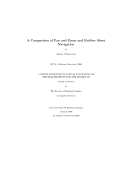 A Comparison of Pan and Zoom and Rubber Sheet Navigation