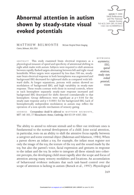 Abnormal Attention in Autism Shown by Steady-State Visual Evoked Potentials