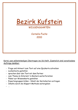 Bezirk Kufstein WISSENSKARTEN