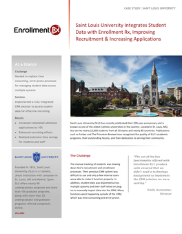 Saint Louis University Integrates Student Data with Enrollment Rx, Improving Recruitment & Increasing Applications