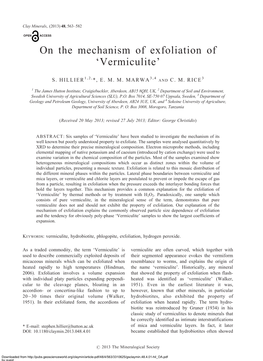 On the Mechanism of Exfoliation of 'Vermiculite'