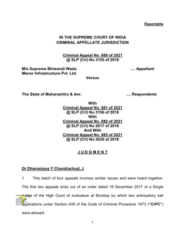In the Supreme Court of India Criminal Appellate Jurisdiction