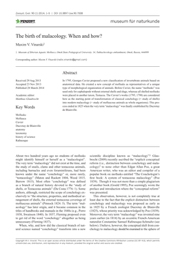 The Birth of Malacology. When and How?