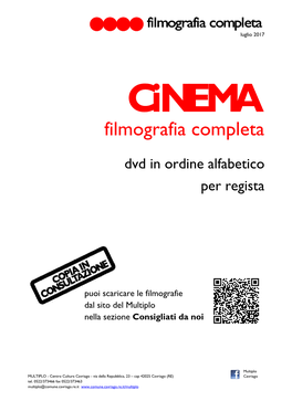 Filmografia Per Regista