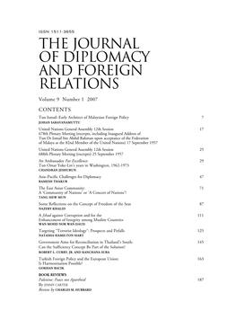 The Journal of Diplomacy and Foreign Relations