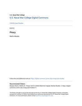 U.S. Naval War College Digital Commons Piracy