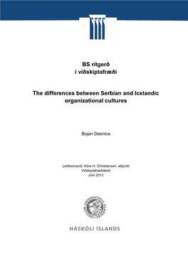 BS Ritgerð Í Viðskiptafræði the Differences Between Serbian And