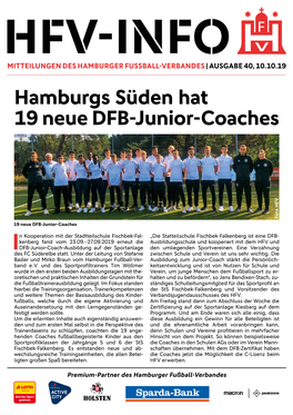 Hamburgs Süden Hat 19 Neue DFB-Junior-Coaches Foto HFV 19 Neue DFB-Junior-Coaches