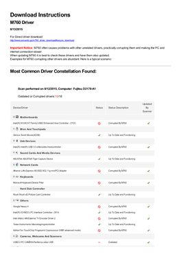 Driver Download Instructions