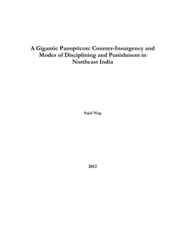 Counter-Insurgency and Modes of Disciplining in Northeast India