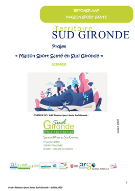 Projet Maison Sport Santé Sud Gironde 2020