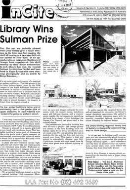 Library Wins Sulman Prize