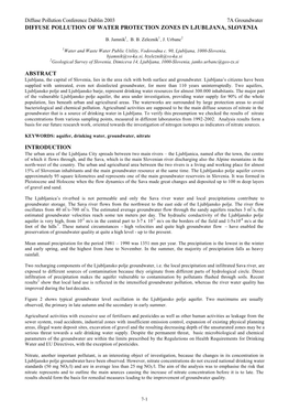 Diffuse Pollution of Water Protection Zones in Ljubljana, Slovenia