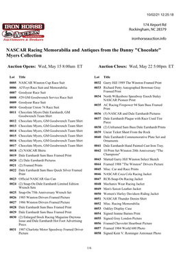 NASCAR Racing Memorabilia and Antiques from the Danny 