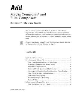 Avid Media Composer and Film Composer Release 7.1 Release