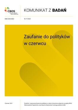 Zaufanie Do Polityków W Czerwcu