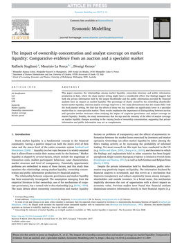 The Impact of Ownership Concentration and Analyst Coverage on Market Liquidity: Comparative Evidence from an Auction and a Specialist Market