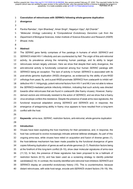 Coevolution of Retroviruses with Serincs Following Whole-Genome