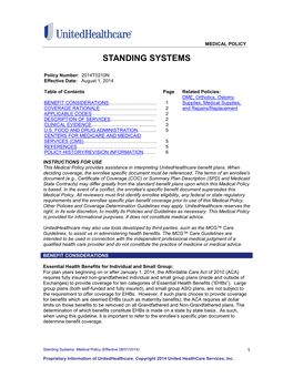 Standing Systems